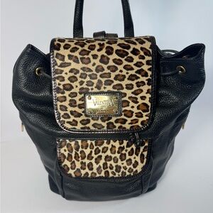 Valentina Leopard and Black Backpack